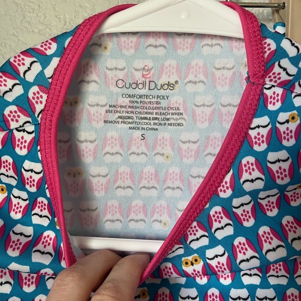 Cuddl Duds Girls Thermal Underwear Set Owls - Picture 3 of 6